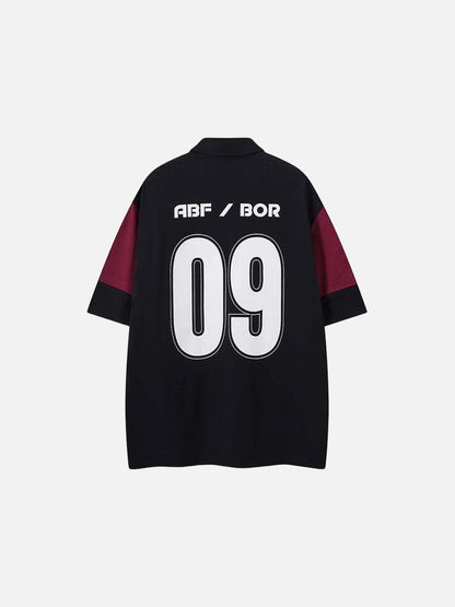 DAXUEN Color-blocked oversized polo shirt