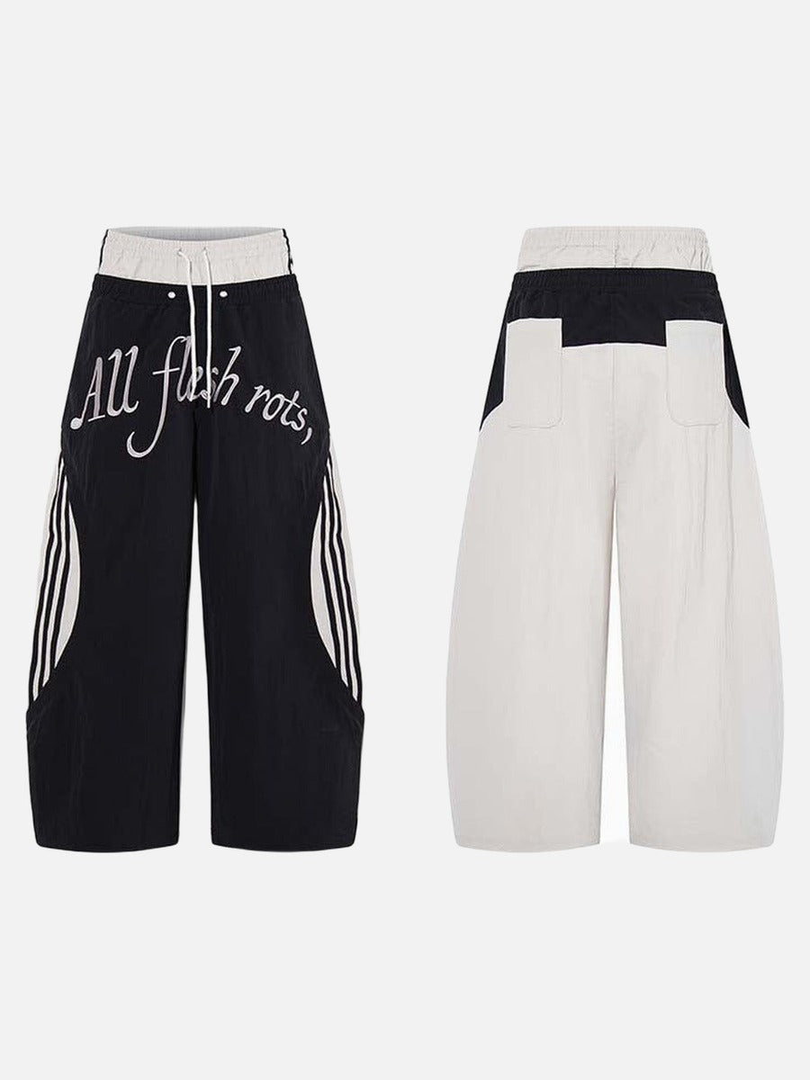 DAXUEN Color-blocked wide-leg track pants