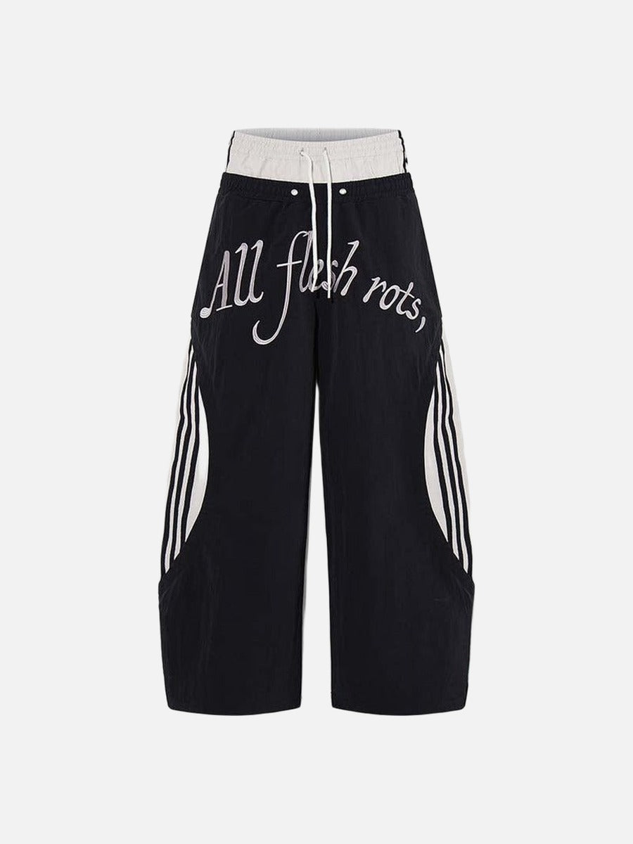 DAXUEN Color-blocked wide-leg track pants