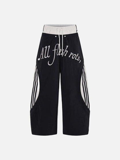 DAXUEN Color-blocked wide-leg track pants