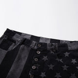DAXUEN black and dark grey color-blocked wide-leg trousers