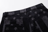 DAXUEN black and dark grey color-blocked wide-leg trousers