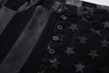 DAXUEN black and dark grey color-blocked wide-leg trousers