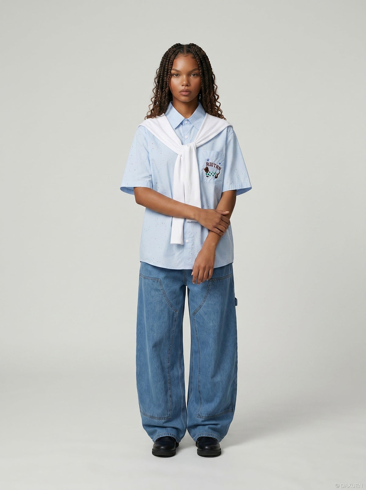 DAXUEN Color Splash Button-Up Shirt | DAXUEN — model photo