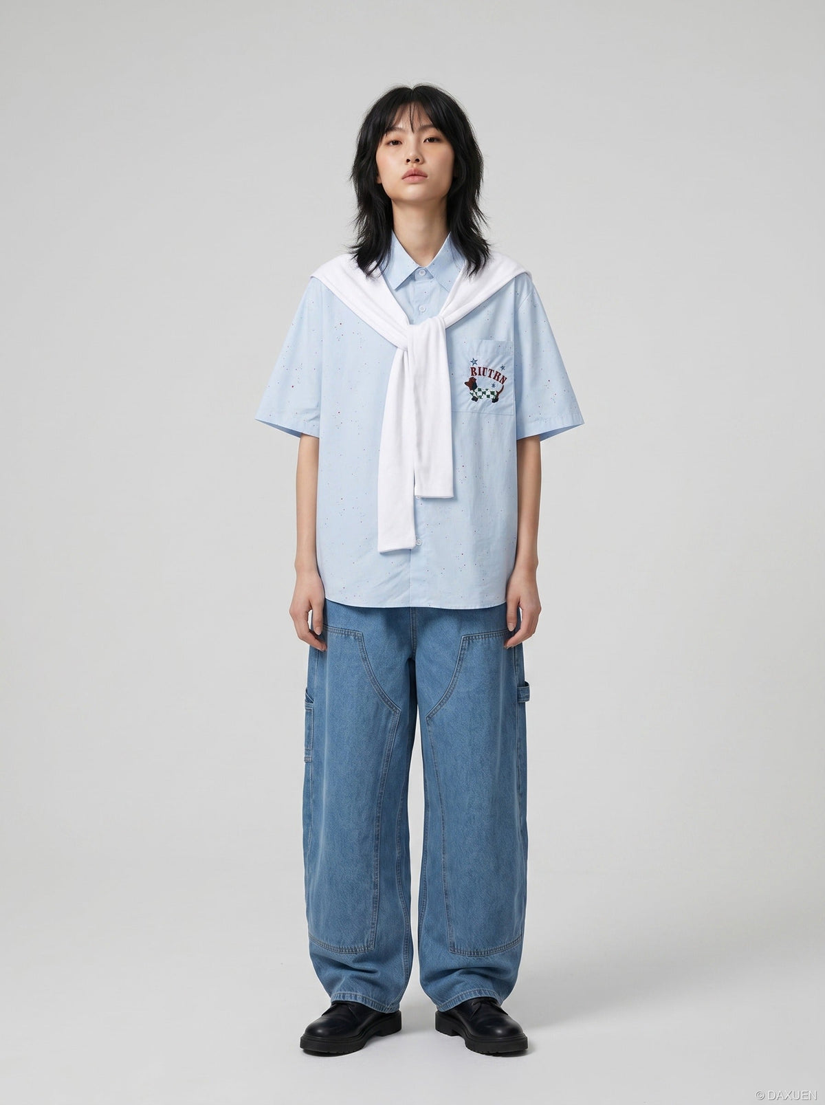 DAXUEN Color Splash Button-Up Shirt | DAXUEN — model photo