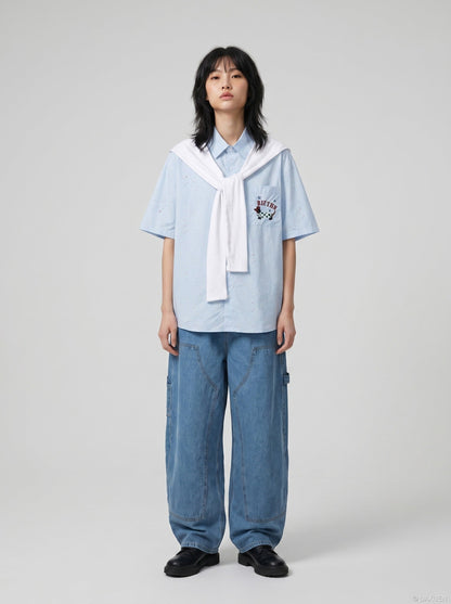 DAXUEN Color Splash Button-Up Shirt | DAXUEN — model photo