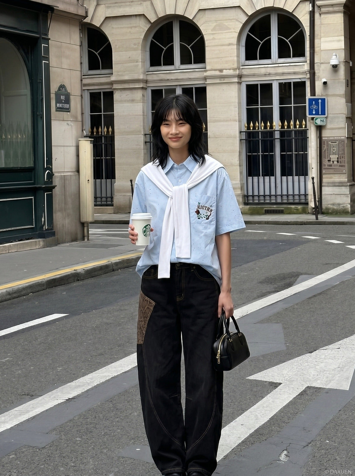 DAXUEN Color Splash Button-Up Shirt | DAXUEN — model photo