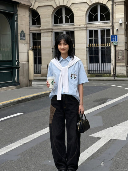 DAXUEN Color Splash Button-Up Shirt | DAXUEN — model photo