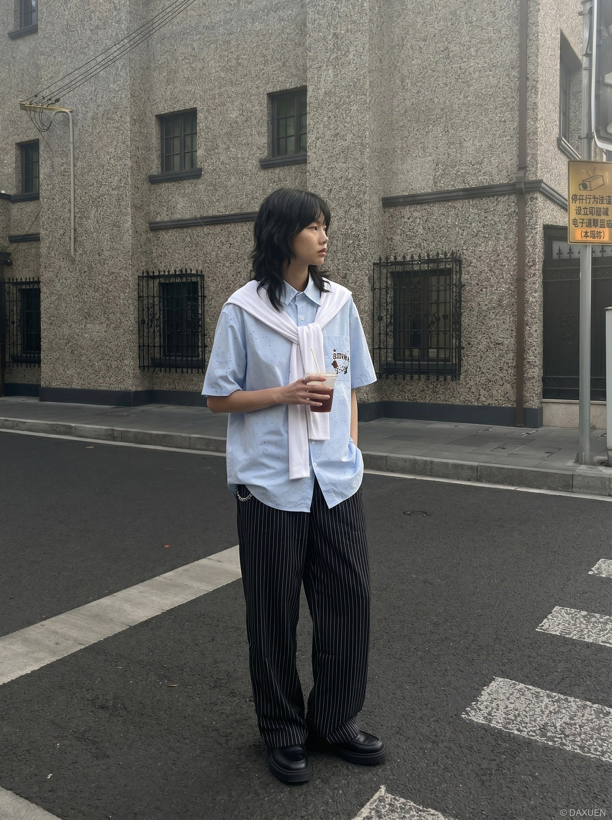 DAXUEN Color Splash Button-Up Shirt | DAXUEN — model photo