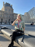 DAXUEN Colorful Cartoon Plaid Button-Up Shirt | DAXUEN — model photo