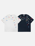DAXUEN Colorful graphic oversized T-shirt with clover and star designs