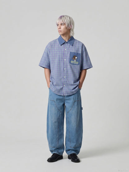 DAXUEN Colorful Plaid Button-Up Shirt by DAXUEN - Casual Style — model photo