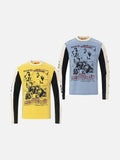 Comic-Strip Multi-Panel Long Sleeve Tee