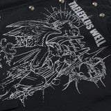 DAXUEN black complex angelic graphics jacket