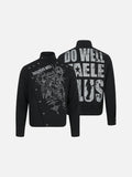 DAXUEN black complex angelic graphics jacket