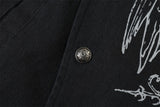 DAXUEN black complex angelic graphics jacket