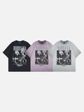 DAXUEN Oversized short-sleeved crew neck t-shirt with concert graphic