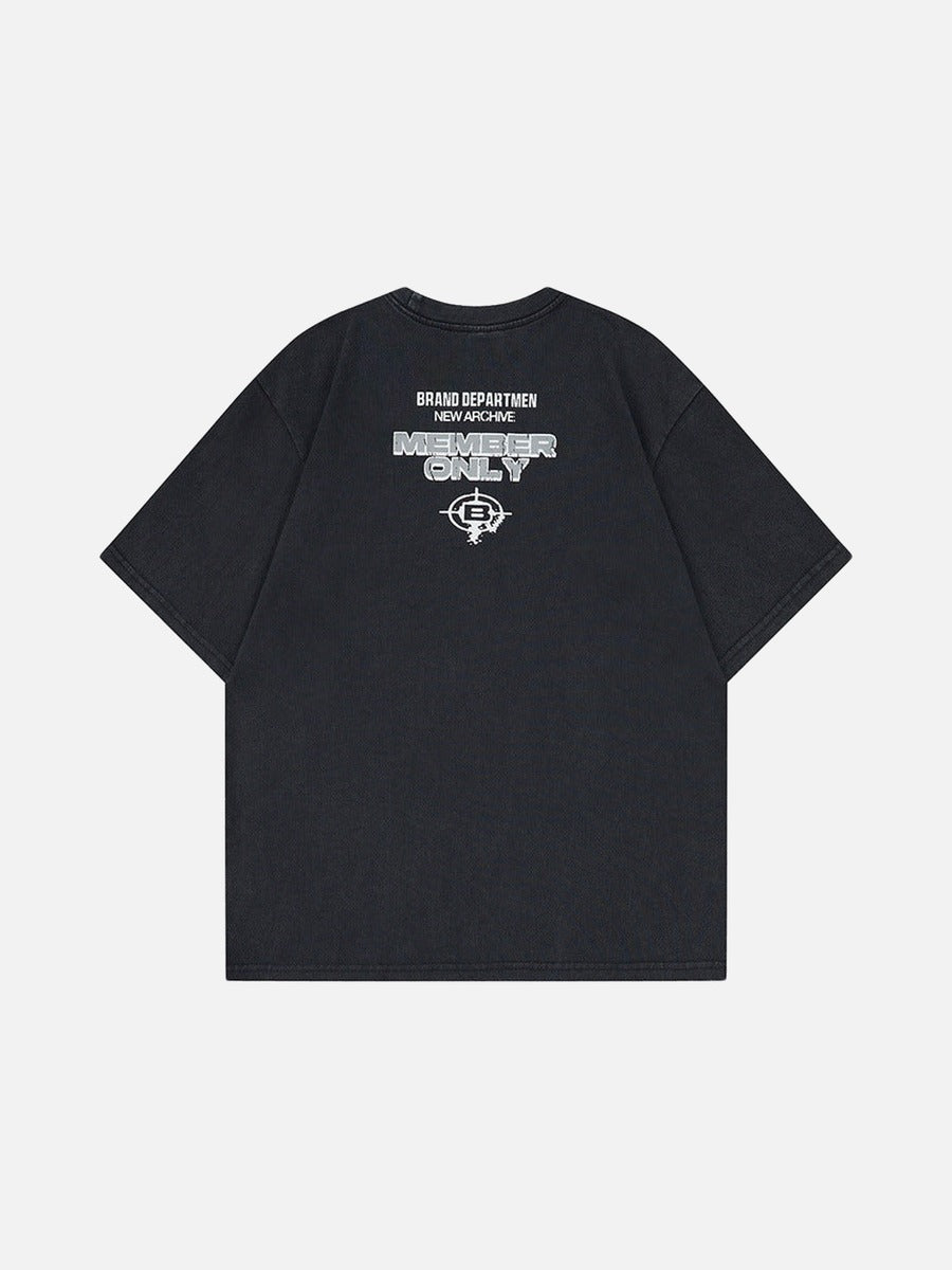 DAXUEN Oversized short-sleeved crew neck t-shirt with concert graphic