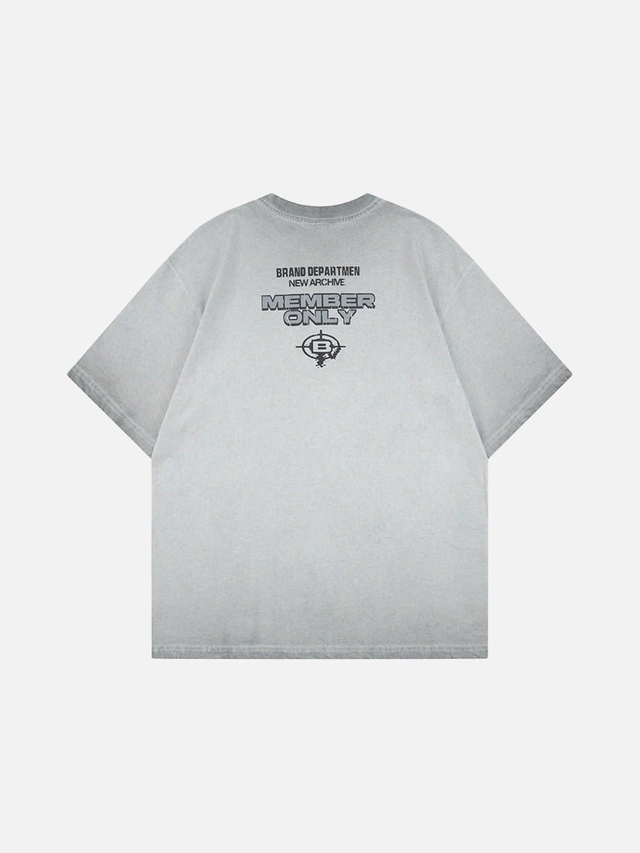 DAXUEN Oversized short-sleeved crew neck t-shirt with concert graphic