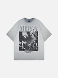 DAXUEN Oversized short-sleeved crew neck t-shirt with concert graphic