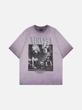 DAXUEN Oversized short-sleeved crew neck t-shirt with concert graphic