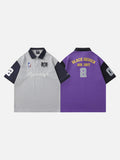 DAXUEN Two-tone color block polo shirt with embroidered details