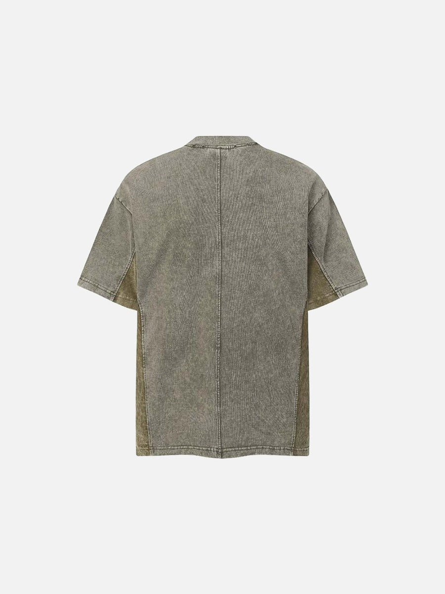 DAXUEN Contrast color block short-sleeved t-shirt