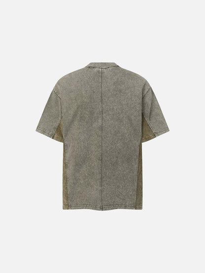 DAXUEN Contrast color block short-sleeved t-shirt