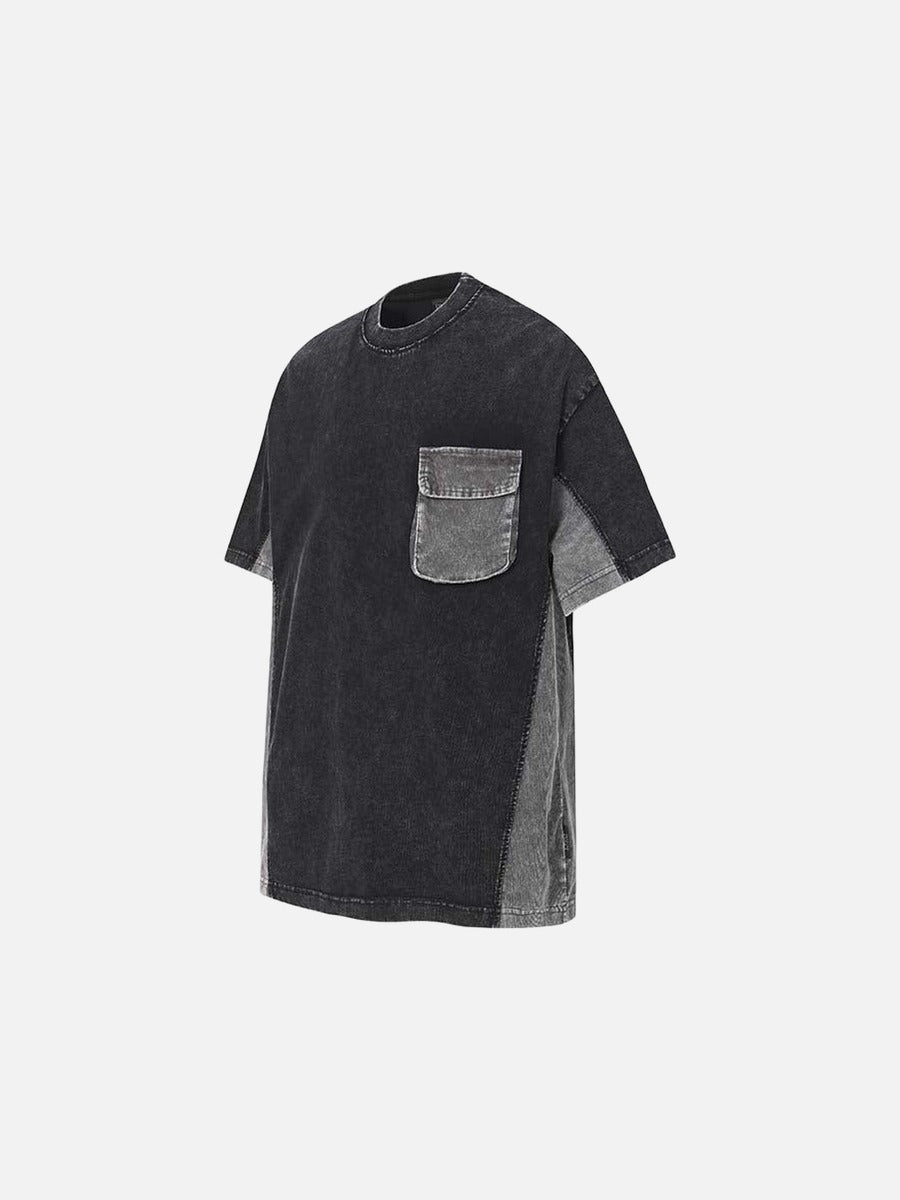 DAXUEN Contrast color block short-sleeved t-shirt