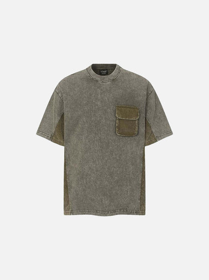 DAXUEN Contrast color block short-sleeved t-shirt