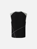 DAXUEN Men's sleeveless top with contrast color panels and geometric stitching