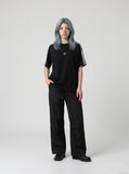 DAXUEN Contrast mesh short-sleeve T-shirt — model photo