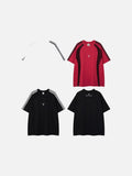 DAXUEN Contrast mesh short-sleeve T-shirt