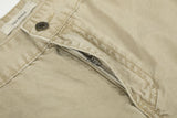 DAXUEN khaki wide-leg contrast-stitched pants