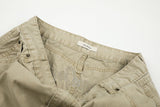 DAXUEN khaki wide-leg contrast-stitched pants