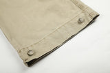 DAXUEN khaki wide-leg contrast-stitched pants