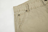 DAXUEN khaki wide-leg contrast-stitched pants