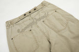 DAXUEN khaki wide-leg contrast-stitched pants
