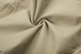 DAXUEN khaki wide-leg contrast-stitched pants