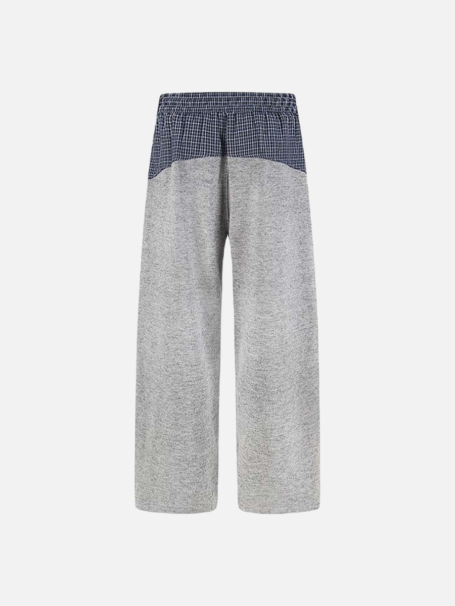 DAXUEN Wide-leg trousers with two-tone design and plaid panel