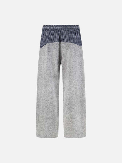 DAXUEN Wide-leg trousers with two-tone design and plaid panel