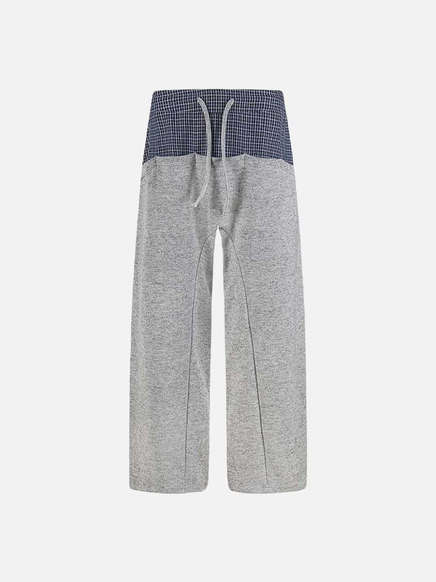 DAXUEN Wide-leg trousers with two-tone design and plaid panel