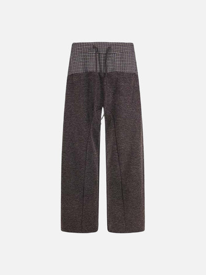 DAXUEN Wide-leg trousers with two-tone design and plaid panel