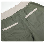 DAXUEN olive green wide-leg utility pants with contrasting waistband
