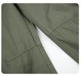 DAXUEN olive green wide-leg utility pants with contrasting waistband