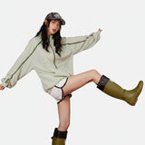 DAXUEN light grey contrasting accent lightweight hooded jacket