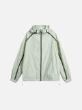 DAXUEN light grey contrasting accent lightweight hooded jacket