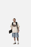 DAXUEN light beige oversized bold graphic t-shirt