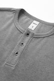 DAXUEN grey contrasting button henley long-sleeved top
