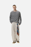 DAXUEN grey contrasting button henley long-sleeved top